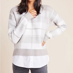 Anthropologie Plaid Pullover Sweater